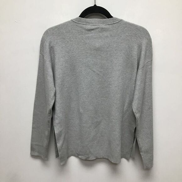 WAYF Womens Pullover Sweater Gray Heathered Long Sleeve Jewel Neck Button XS New - Picture 4 of 9